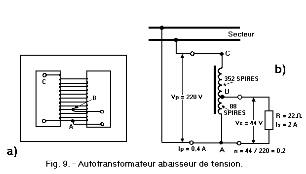 Autotransformateur_abaisseur_de_tension